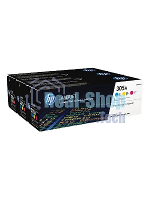 Картридж лазерный набор HP CF370AM № 305A голубой/пурпурный/желтый CLJ M451 (CE411A+CE412A+CE413A)