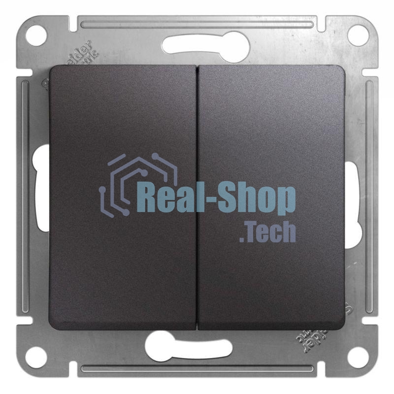Механизм выключателя 2-кл. СП Glossa сх.5 10А IP20 10AX графит SchE GSL001351