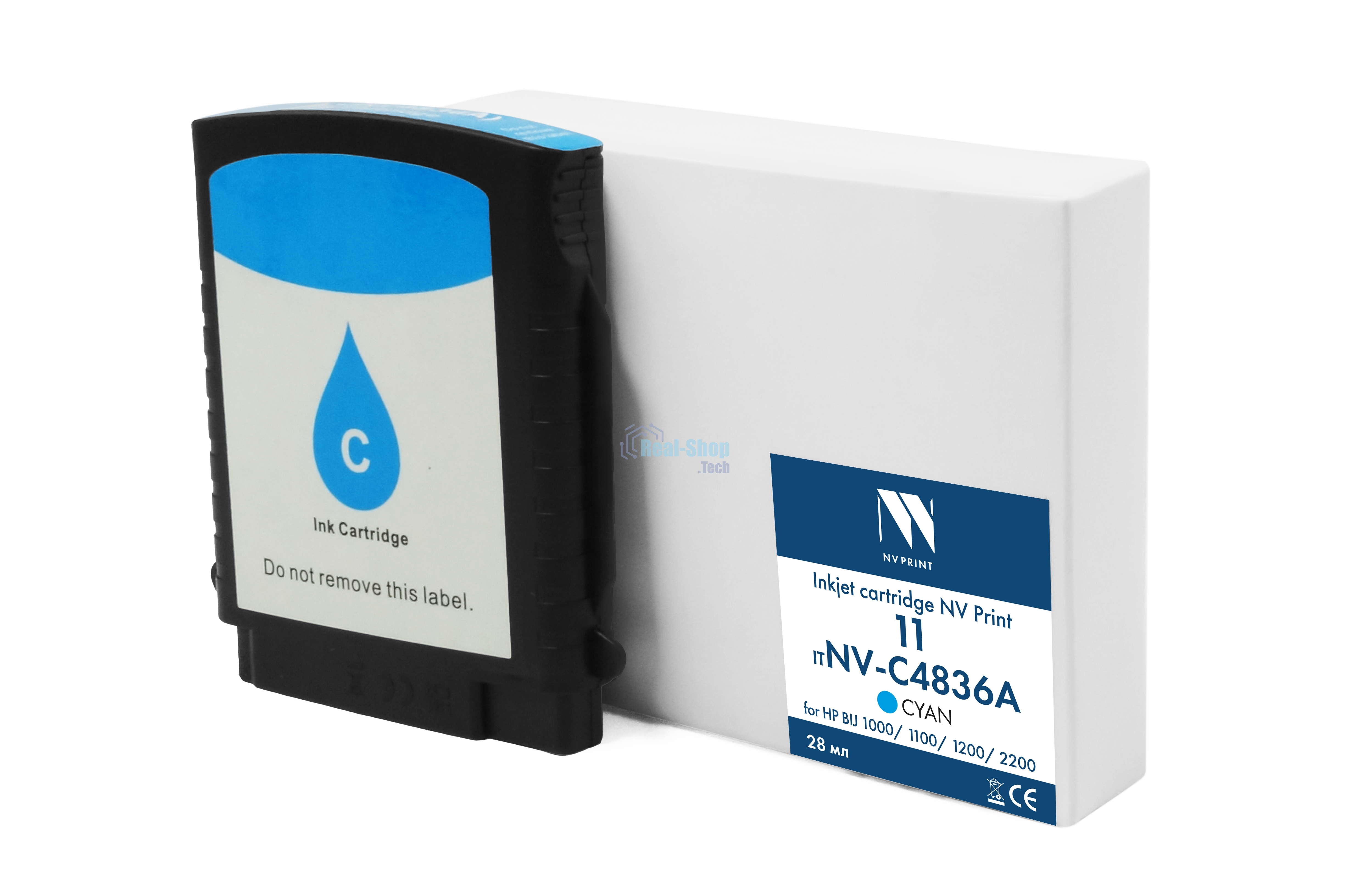 Картридж струйный NVPrint 11 (NV-C4836A) Cyan для HP BIJ 1000/1100/1200/2200 (28мл) совместимый