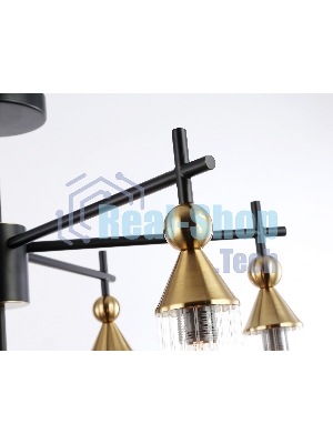 Люстра Ambrella light LH55257/7 BK/BS/CL черный/латунь/прозрачный E14*7 max 40W D640*520