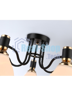 Светильник Ambrella light TR303307/5 BK/GD/FR черный/золото/белый матовый E27*5 max 60W D600*270
