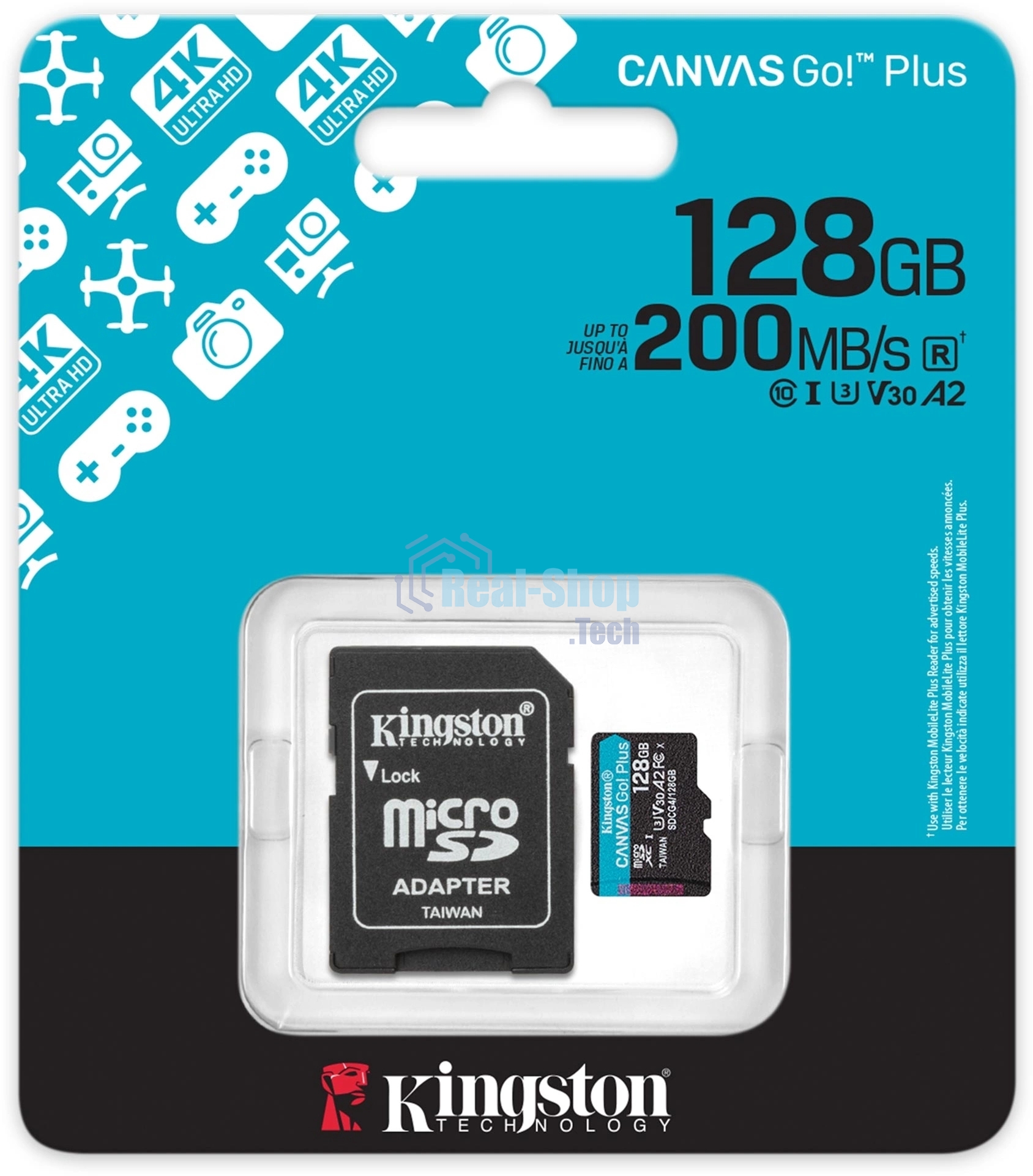 Флеш карта microSDXC 128Gb Kingston SDCG4/128Gb Canvas Go! Plus V30 A2 + adapter