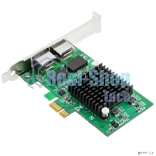 Сетевая карта ORIENT XWT-INT82L2PE PCI-Ex1 v1.0a 2xRJ45 Gigabit Ethernet, Intel 82571GB chipset, 1 Гбит/с, 2 планки крепления в комплекте (31282)