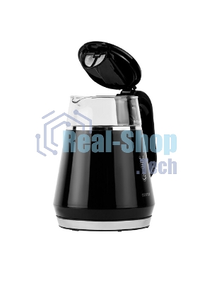Чайник электрический Centek CT-0019, 1100 Вт, стекло, черный и серебристый