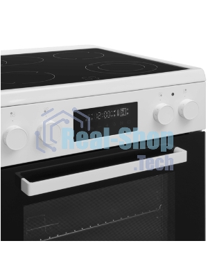 Плита электрическая Maunfeld MEC611CW09TD белый, конфорок 4 шт, духовка 59 л, 60 см x 85 см x 63 см
