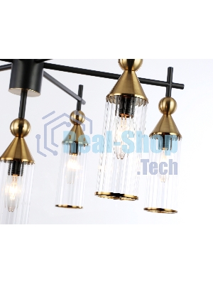 Люстра Ambrella light LH55257/7 BK/BS/CL черный/латунь/прозрачный E14*7 max 40W D640*520