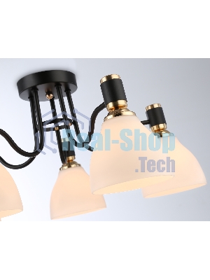 Светильник Ambrella light TR303307/5 BK/GD/FR черный/золото/белый матовый E27*5 max 60W D600*270