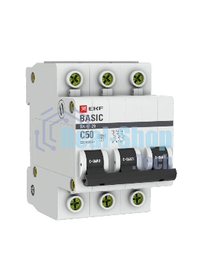Выключатель автоматический EKF mcb4729-3-50C 3P 50А (C) 4,5кА ВА 47-29 Basic
