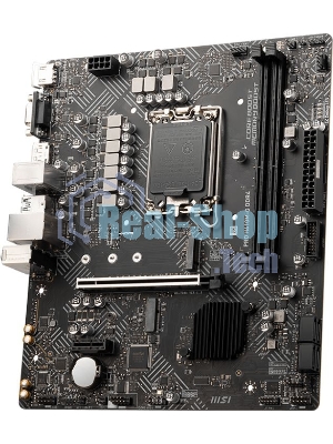 Материнская плата MSI PRO H610M-G, LGA 1700, Intel H610, 2xDDR5, 4xSATA, 1xM.2, 1xPCIe 4.0 x16, 1xPCIe 3.0 x1, 1xHDMI, 1xDP, 1xVGA, 1xRJ45 1Gb, 2xUSB-A 3.2 Gen 1, 4xUSB-A 2.0, 3x3.5мм, 7.1, mATX