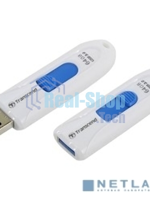 Флешка USB Transcend JetFlash 790 (TS64GJF790W), 64Gb, USB 3.0, R/W 70/25, белый/синий