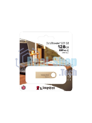 Флешка USB Kingston DataTraveler SE9 G3 (DTSE9G3/128 Gb), 128Gb, USB 3.2 Gen 1, R/W 220/100, золотистый