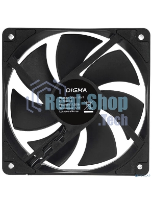 Вентилятор для корпуса Digma DFAN-120-7 черный, 120 мм, 1200 об/мин, 23 дБ, 4 pin