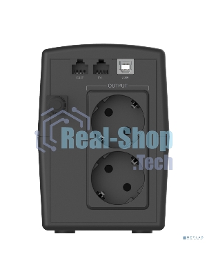 Источник бесперебойного питания CBR QTM-650T-2F-LCUC / 650ВА / 360Вт / 2 x Shuko, HID-USB, RJ45/11