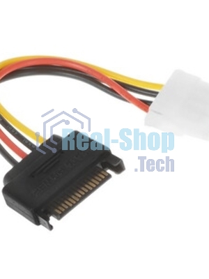 Кабель питания SATA Cablexpert CC-SATA-PS-M, 15 см, sata 15pin/molex 4pin, пакет