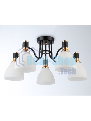 Светильник Ambrella light TR303307/5 BK/GD/FR черный/золото/белый матовый E27*5 max 60W D600*270