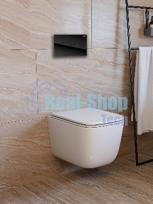 Инсталляция с унитазом комплект BAU PRO 6 в 1: унитаз подвесной безободковый торнадо Bau Dream 51х35, быстросъемное сиденье микролифт, кнопка смыва из стекла BAU Dream, черная