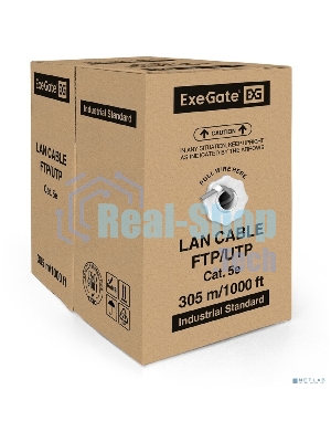 Кабель Exegate FTP 4 пары кат.5e Exegate медь, экран, 305м pullbox, серый