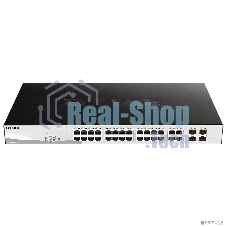 Коммутатор D-Link DGS-1210-28P/FL2A Управляемый L2 PoE-коммутатор, 24x1000Base-T PoE, 4xCombo 1000Base-T/SFP, PoE-бюджет 193 Вт, защита от статического электричества до 6 кВ, CLI