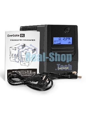 ИБП ExeGate Smart LB-800.LCD.AVR.4C13.USB (800VA/480W, LCD, AVR, 4*C13, USB, батарея 12V 9Ah, Black)