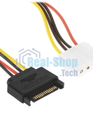 Кабель питания SATA Cablexpert CC-SATA-PS-M, 15 см, sata 15pin/molex 4pin, пакет