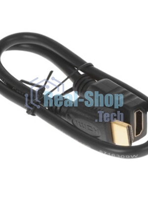 Кабель-удлинитель HDMI Cablexpert CC-HDMI4X-0.5M, 19M/19F, v2.0, позол.разъемы, экран, 0.5м, черный, пакет