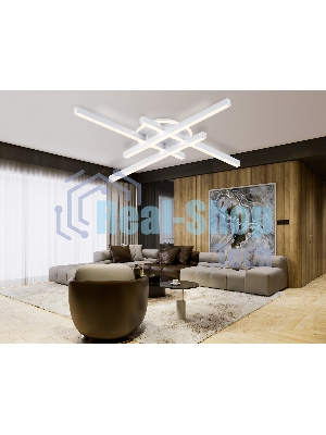 Потолочный светодиодный светильник Ambrella light FL6281 WH белый 58W 3000K-6400K 700*700*85 (ПДУ ИК)