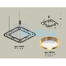 Светильник Ambrella light XB9182102/8 SBK/PYG черный песок/золото желтое полированное GX53 (C9182, N8124)