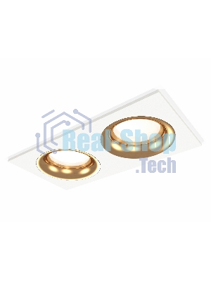 Комплект встраиваемого светильника Ambrella light XC7635005 SWH/PYG белый песок/золото желтое полированное MR16 GU5.3 (C7635, N7014)