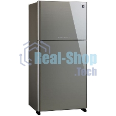 Холодильник Sharp SJ-XG60PGSL серебристый двухкамерный 422/178л морозилка сверху, No Frost