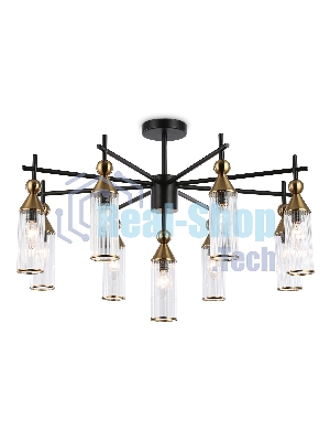 Люстра Ambrella light LH55258/9 BK/BS/CL черный/латунь/прозрачный E14*9 max 40W D770*530