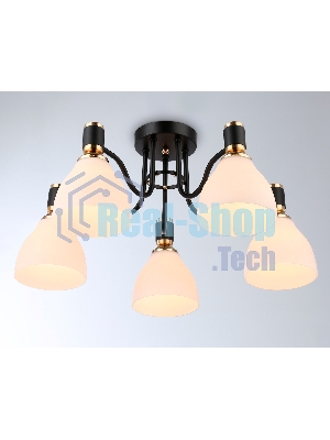 Светильник Ambrella light TR303307/5 BK/GD/FR черный/золото/белый матовый E27*5 max 60W D600*270