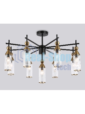 Люстра Ambrella light LH55258/9 BK/BS/CL черный/латунь/прозрачный E14*9 max 40W D770*530