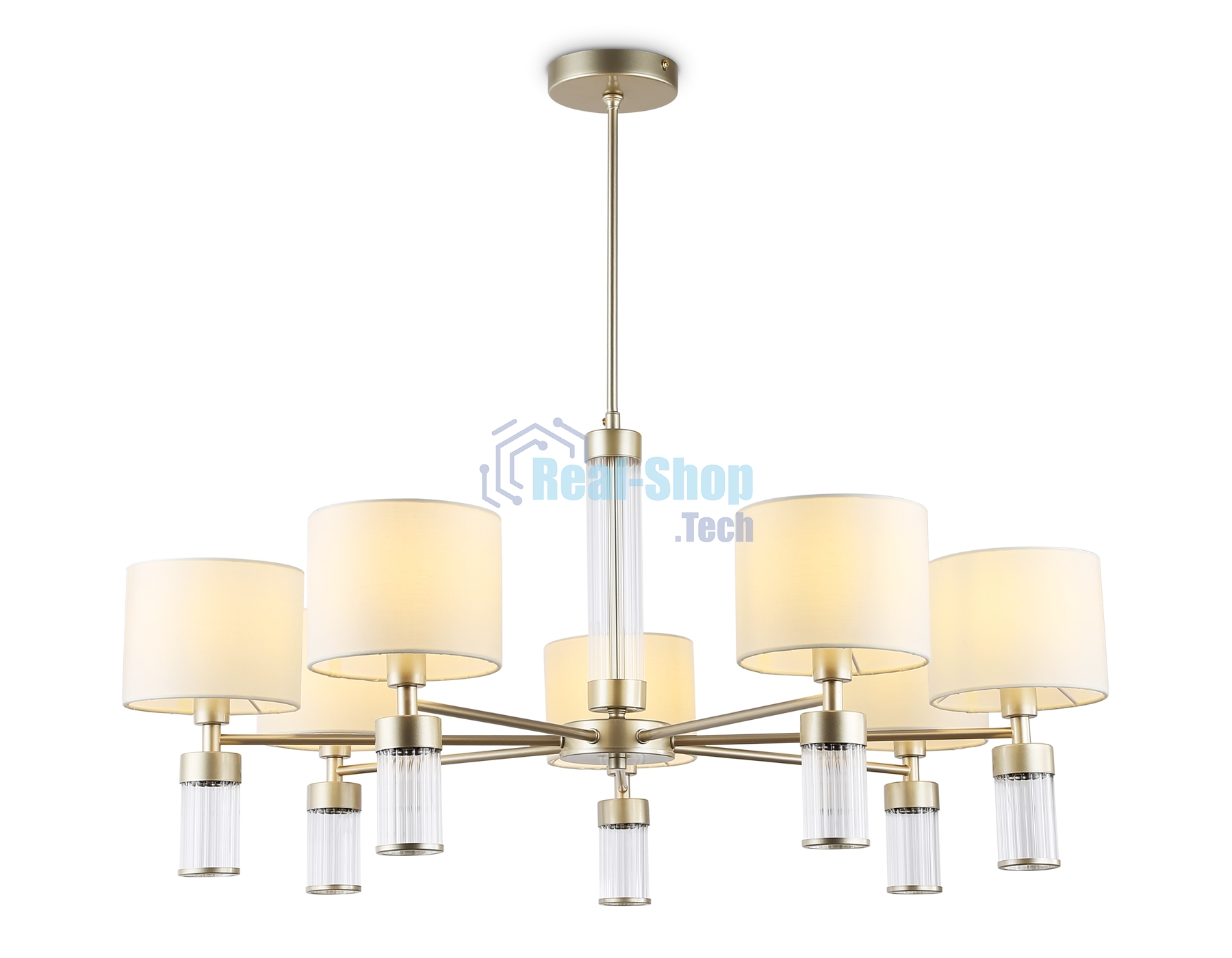 Люстра Ambrella light LH71303/7 CGD/WH золото/белый E14/7 max 40W D860*740