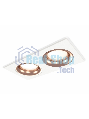 Комплект встраиваемого светильника Ambrella light XC7635006 SWH/PPG белый песок/золото розовое полированное MR16 GU5.3 (C7635, N7015)