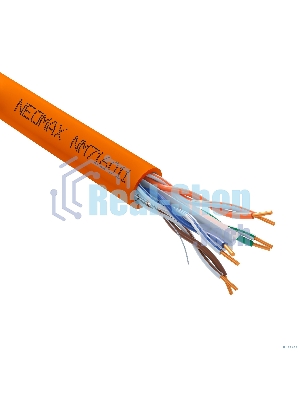 Кабель NEOMAX NM716011 U/UTP cat.6 4x2x0.57, 23 AWG, Медь, внутренний, LSZH, 305м, оранжевый; Fluke Tested