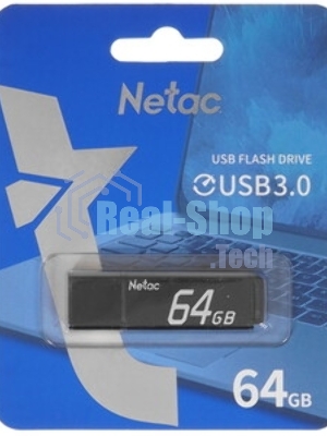 Флешка USB Netac U351 (NT03U351N-064G-32BK), 64Gb, USB 3.0, R/W 110/45, черный