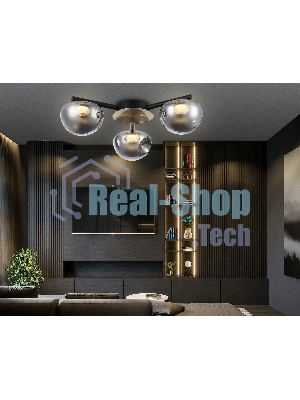 Светильник Ambrella light LH12006/3 BK/GD/SM черный/золото/дымчатый 18W 3000K D640*170