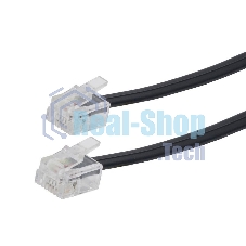 Кабель телефонный аппарат-розетка Cablexpert TC6P4C-5M-BK, 5 м черный