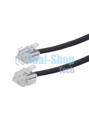 Кабель телефонный аппарат-розетка Cablexpert TC6P4C-5M-BK, 5 м черный
