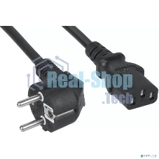 Кабель питания Filum ПВС-АП 3x1.0 CEE 7/7(Schuko) угловая - C13, 220/250В, 10А, чёрный, 1.8м