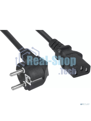 Кабель питания Filum ПВС-АП 3x1.0 CEE 7/7(Schuko) угловая - C13, 220/250В, 10А, чёрный, 1.8м