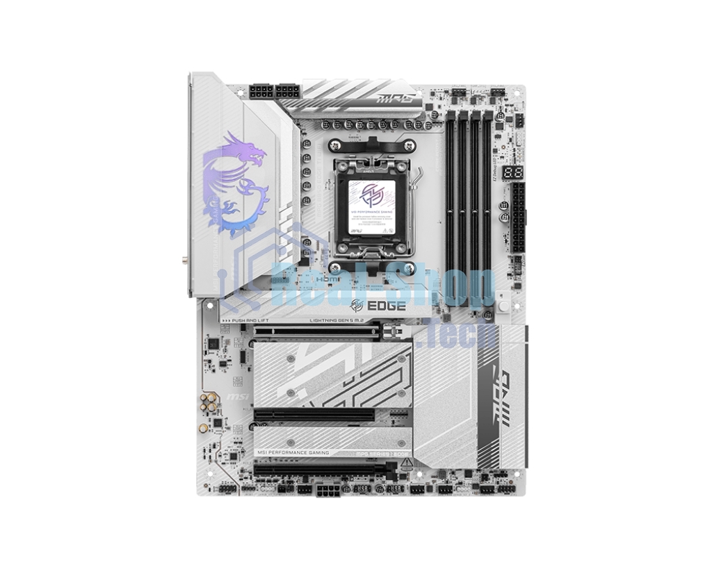 Материнская плата MSI MPG B850 EDGE TI WIFI, AM5, AMD B850, 4xDDR5, 4xSATA, 4xM.2, 1xPCIe 5.0 x16, 1xPCIe 4.0 x4, 1xPCIe 3.0 x1, 1xHDMI, 1x5Gb LAN, Wi-Fi 7, Bluetooth 5.4, 3xUSB-C 10Gbps, 1xUSB-C 20Gbps, 5xUSB-A 10Gbps, 4xUSB-A 2.0, 1xS/PDIF, 2x3.5 мм, 7.1, ATX