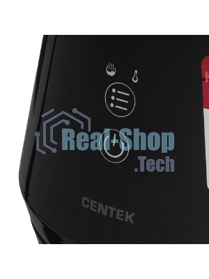 Чайник электрический Centek CT-0019, 1100 Вт, стекло, черный и серебристый