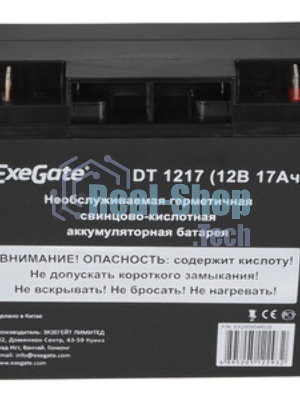 Батарея для ИБП ExeGate DT 1217 (12V 17Ah, клеммы F3 (болт М5 с гайкой))