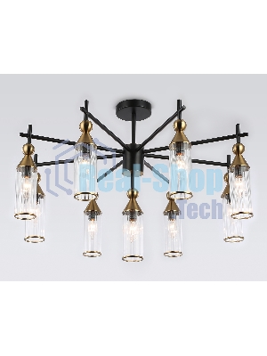 Люстра Ambrella light LH55258/9 BK/BS/CL черный/латунь/прозрачный E14*9 max 40W D770*530
