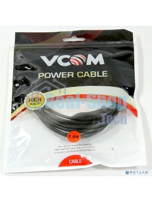 Кабель для аудио-видео техники IEC-320-C7--розетка 220V, 2-pin, 1,8м, медь, VCOM