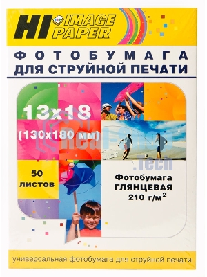 Фотобумага глянцевая односторонняя (Hi-image paper) 13x18, 210 г/м, 50 л.