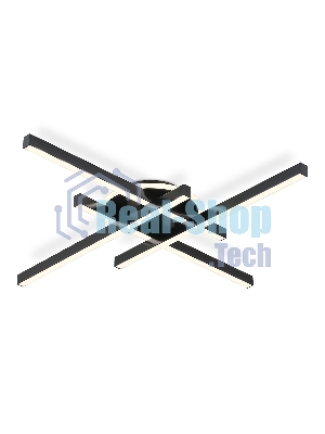 Потолочный светодиодный светильник Ambrella light FL6282 BK черный 58W 3000K-6400K 700*700*85 (ПДУ ИК)