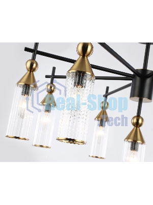 Люстра Ambrella light LH55258/9 BK/BS/CL черный/латунь/прозрачный E14*9 max 40W D770*530