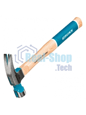Молоток-гвоздодер Gross AMERICAN HICKORY 280 г, угол 75, магнит, обрезиненная рукоятка